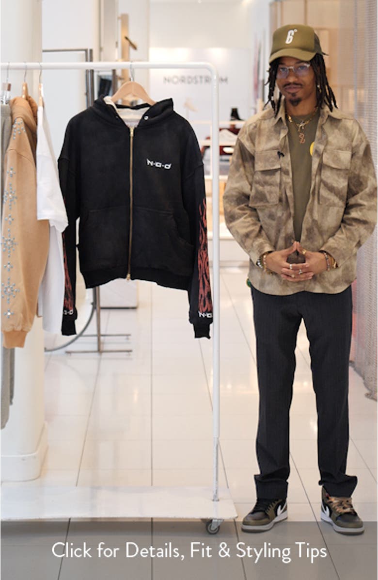 Flame Logo Zip Front Hoodie, sales video thumbnail