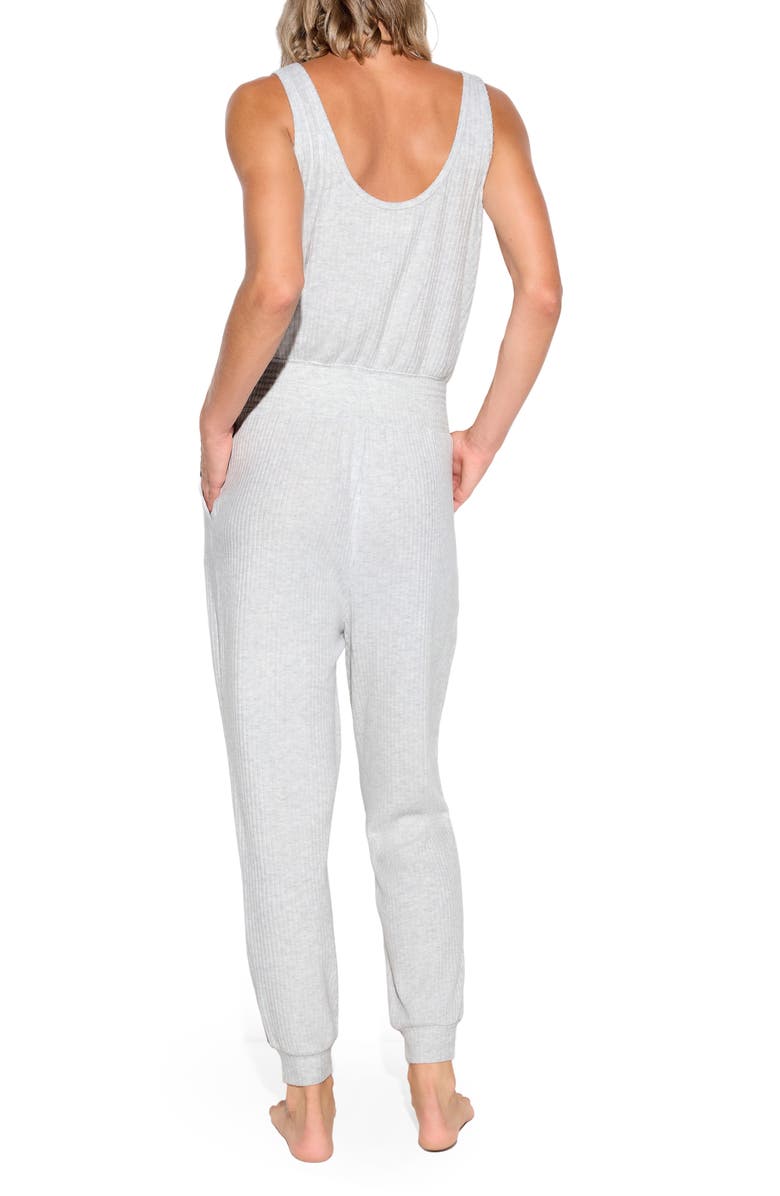 Spiritual Gangster Tranquility Ribbed Sleeveless Jogger Jumpsuit, Alternate, color, Light Heather Grey