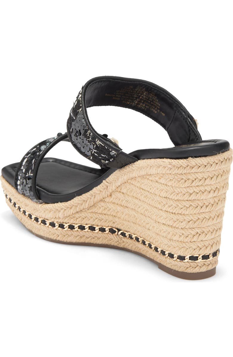 KARL LAGERFELD PARIS Carsen Espadrille Platform Wedge Sandal, Alternate, color, Black