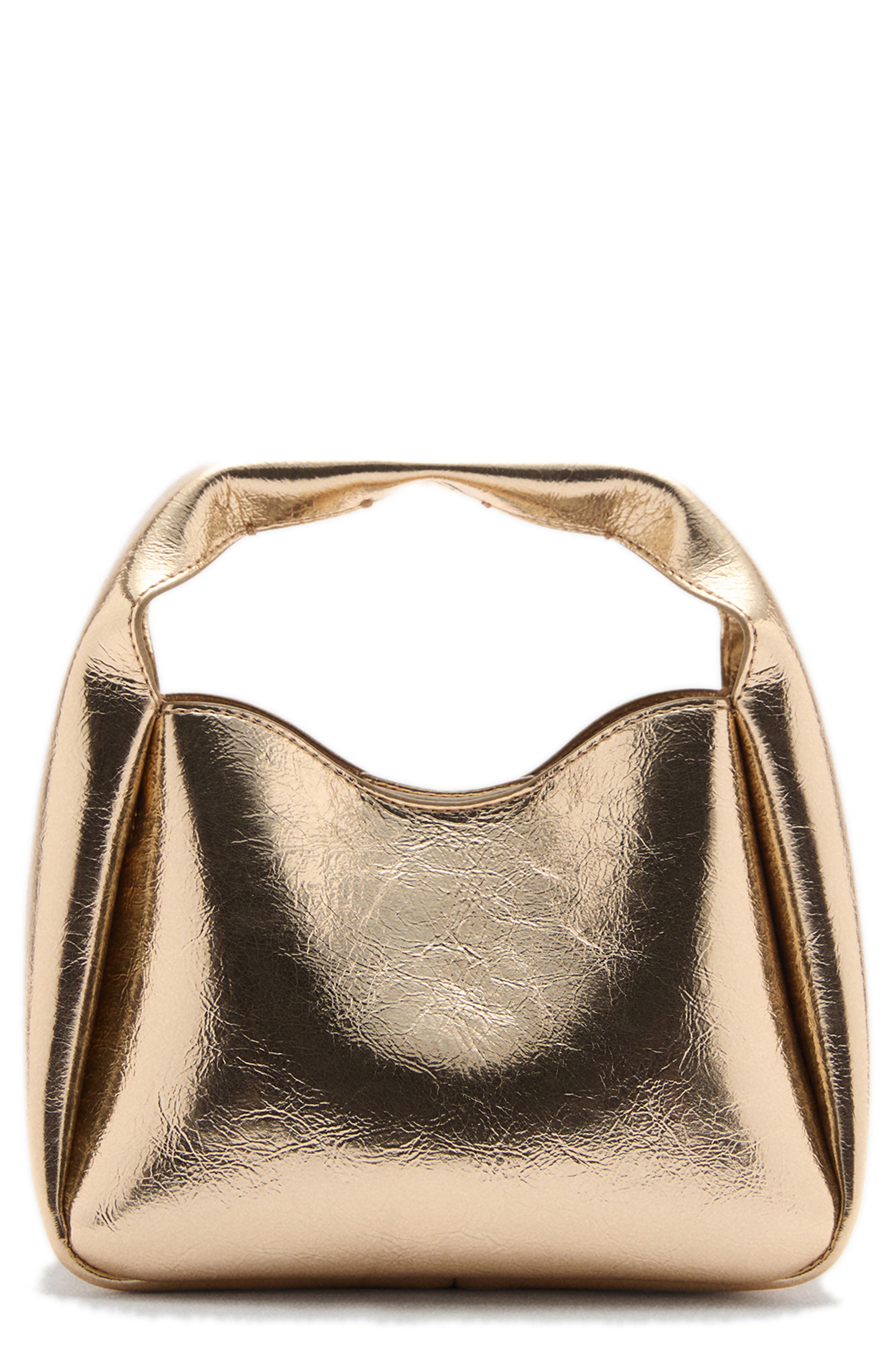 MANGO Metallic Faux Leather Handbag, Main, color, 