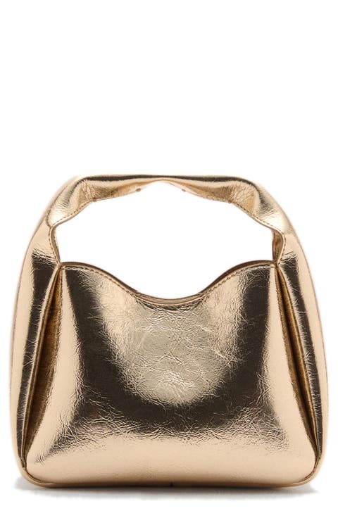 Metallic Faux Leather Handbag