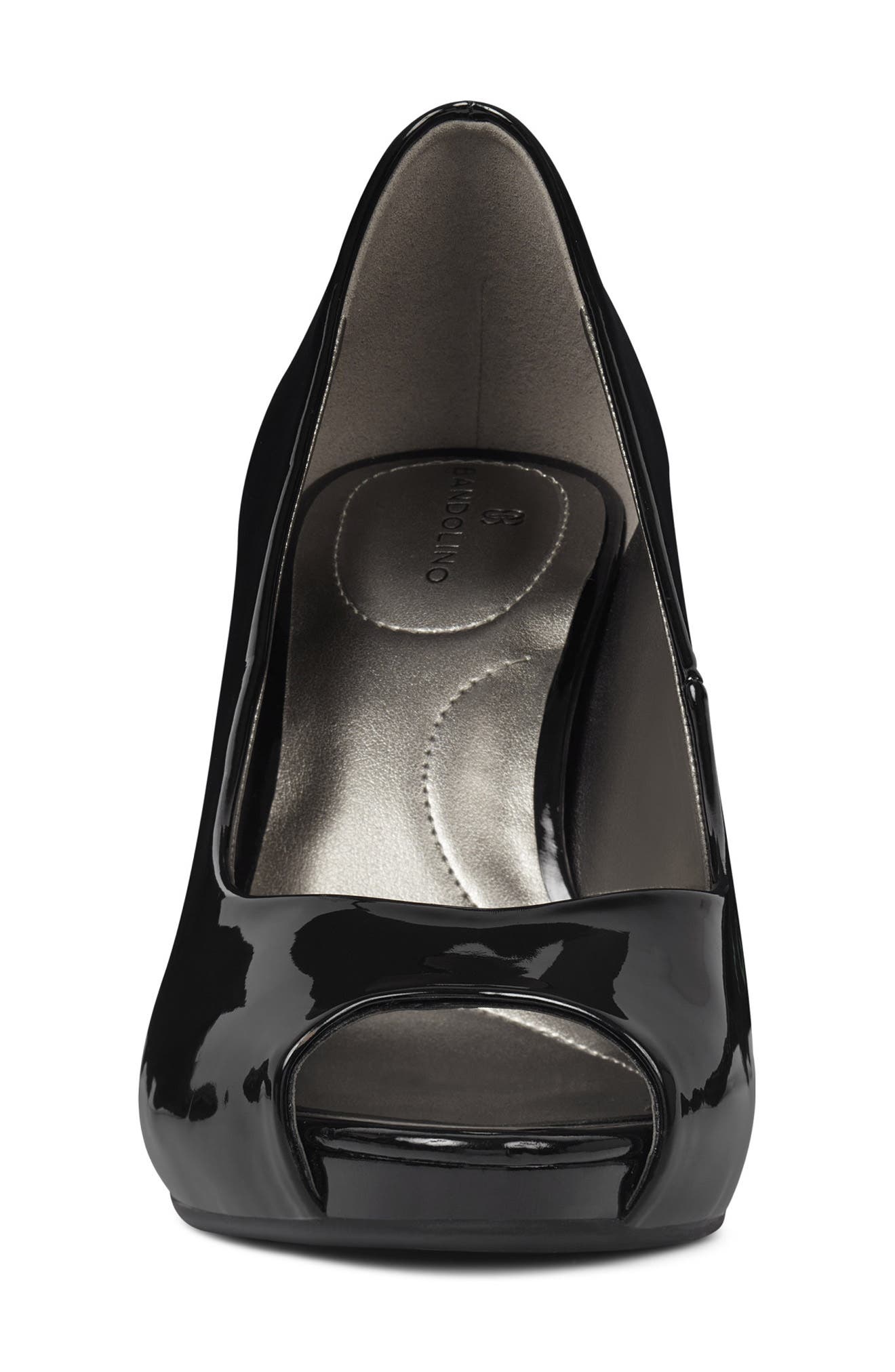 Bandolino Rainaa Peep Toe Pump, Alternate, color, Black Patent