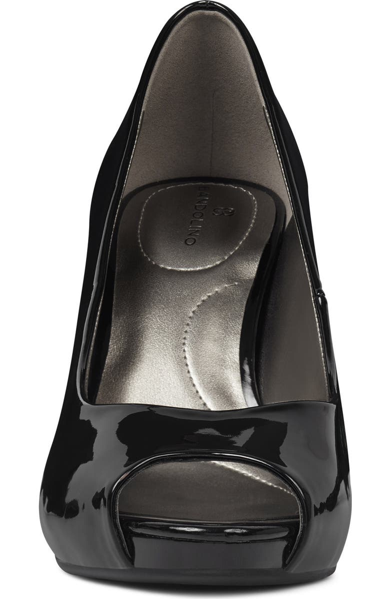 Bandolino Rainaa Peep Toe Pump, Alternate, color, Black Patent