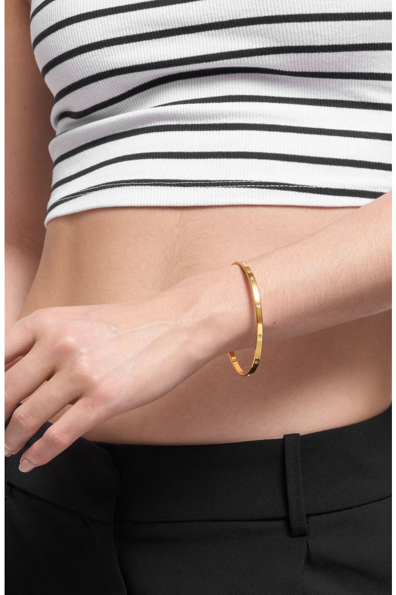 CZ Bangle Bracelet, Alternate, color, GOLD