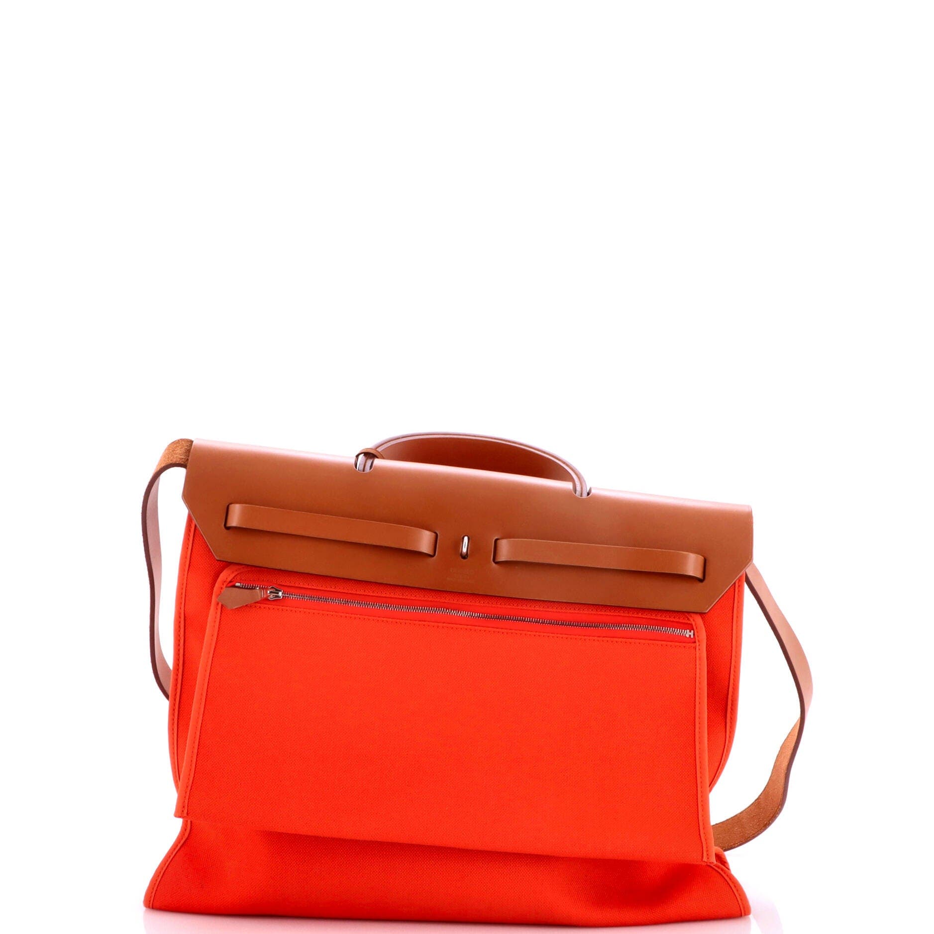 Herbag Zip Leather and Toile 39, Alternate, color, Orange