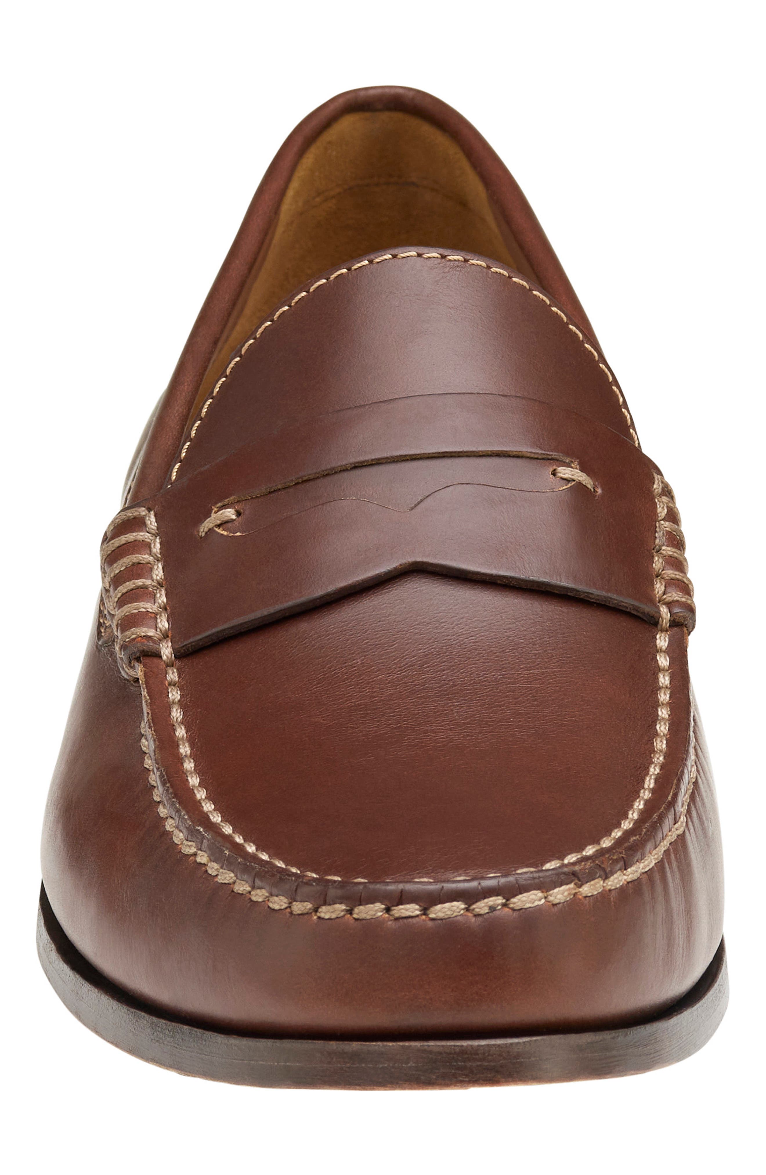 Johnston & Murphy Baldwin Penny Loafer, Alternate, color, Brandy American Full Grain