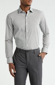 DKNY Slim Fit Geometric Print Stretch Dress Shirt