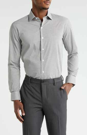 DKNY Slim Fit Geometric Print Stretch Dress Shirt