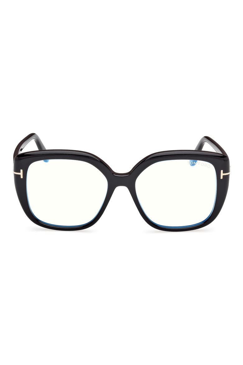53mm Square Blue Light Blocking Optical Glasses, Main, color, BLACK/ ECO/ BLUE BLOCK LENSES