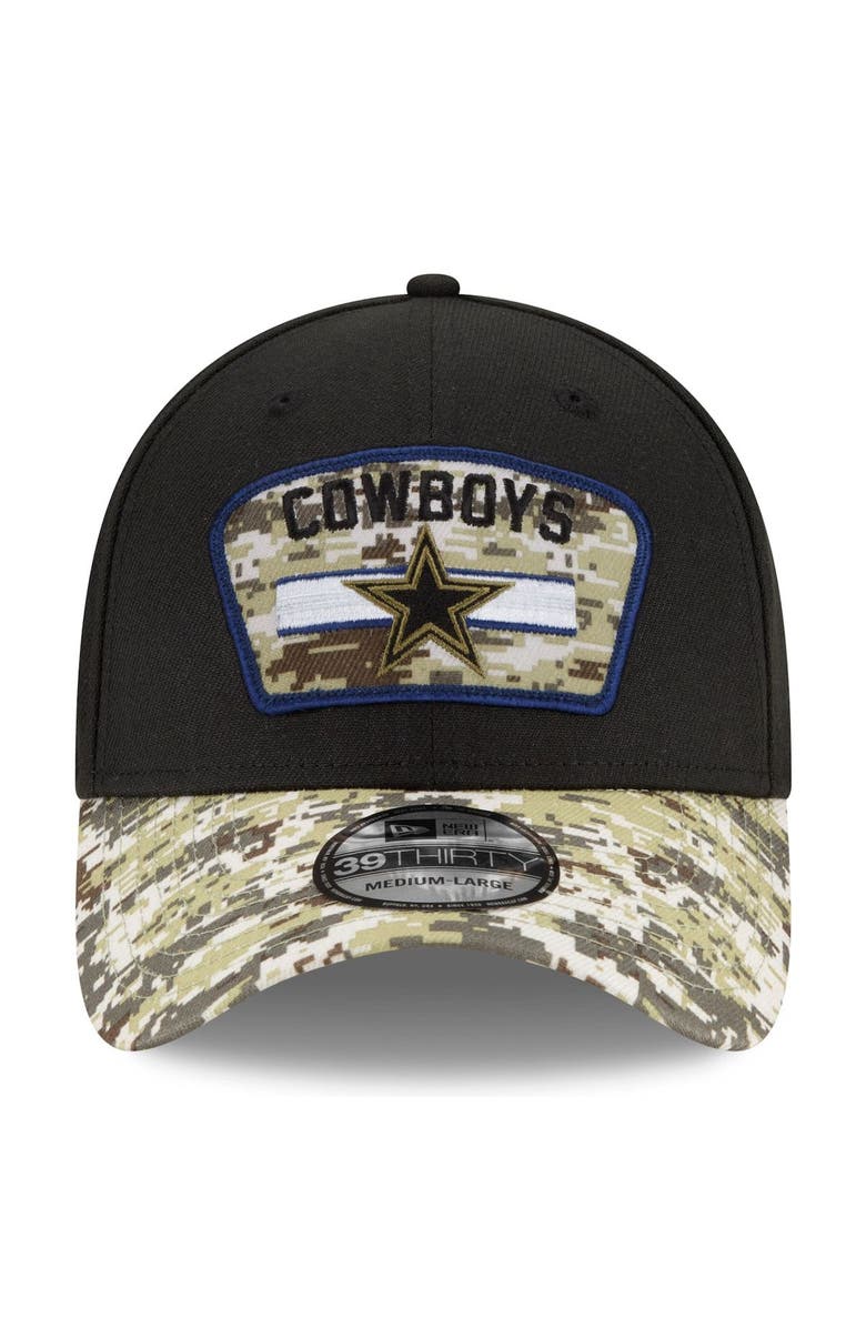 New Era Men's New Era Black/Camo Dallas Cowboys 2021 Salute To Service 39THIRTY Flex Hat, Alternate, color, 