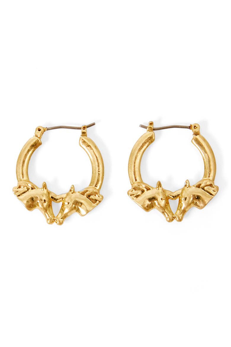 Le Cheval Hoop Earrings, Main, color, VINTAGE GOLD