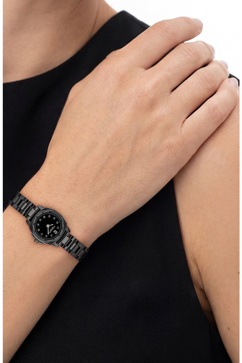 Kitt Black Ceramic Bracelet Watch, 21mm, Alternate, color, BLACK