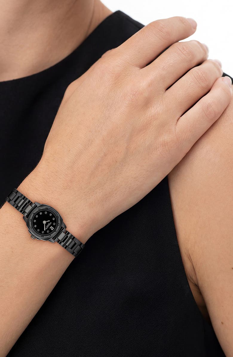 COACH Kitt Black Ceramic Bracelet Watch, 21mm, Alternate, color, Black