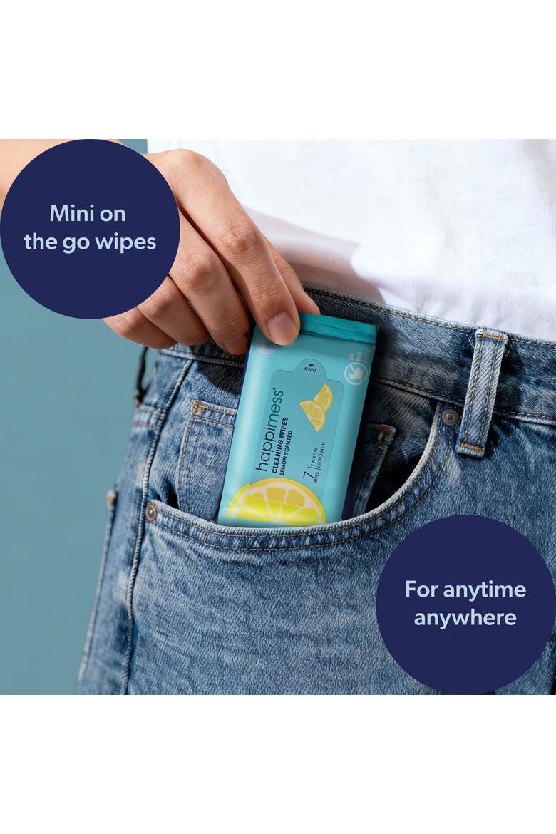 Compact Travel All-Purpose Multi Surface Heavy Duty Wipes, Bleach Free, Extra Strong, Super Moist, Tough on Messes, Alternate, color, White