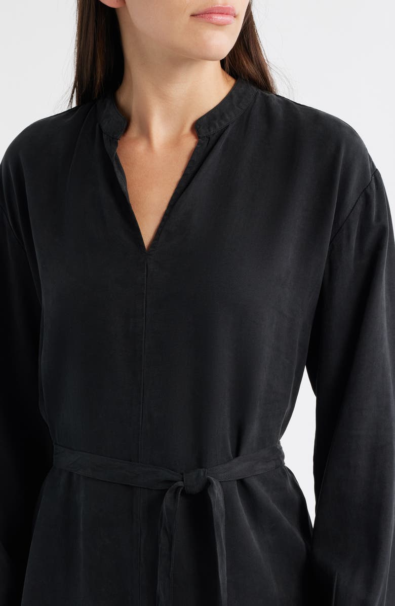 Bella Dahl Long Sleeve Belted Minidress, Alternate, color, Black