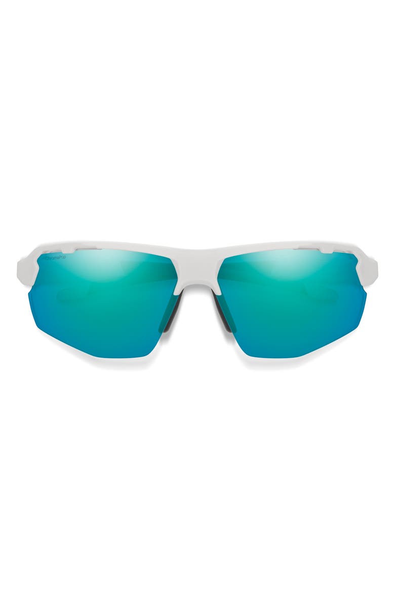 Smith Resolve Photochromic 70mm ChromaPop<sup>™</sup> Oversize Shield Sunglasses, Main, color, White / Opal Mirror