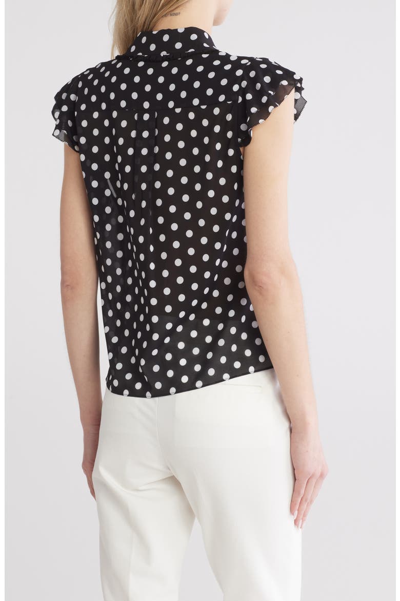 Martel Flutter Cap Sleeve Top, Alternate, color, FANTASY DOT BLACK SM