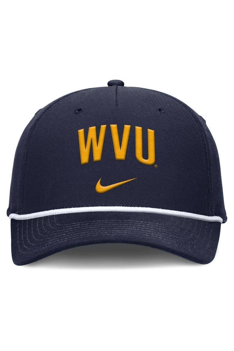 Men's Nike Navy West Virginia Mountaineers Rise Campus Adjustable Hat, Alternate, color, Navy