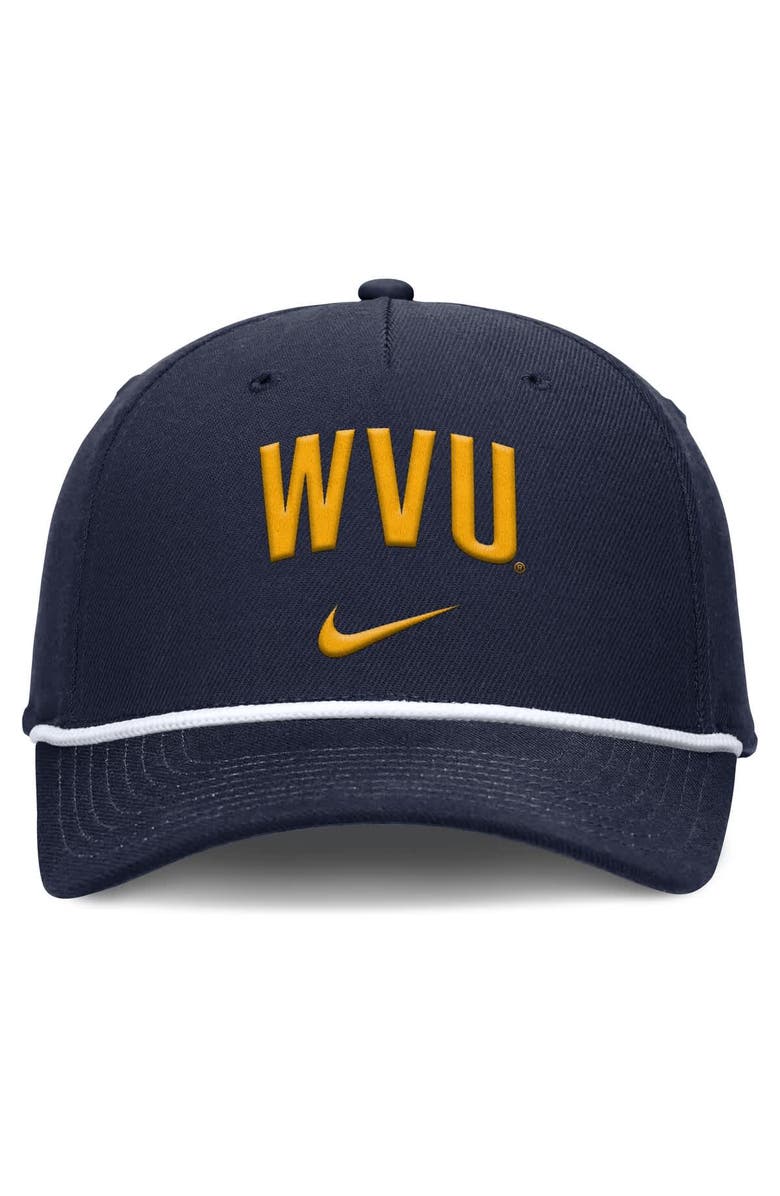Nike Men's Nike Navy West Virginia Mountaineers Rise Campus Adjustable Hat, Alternate, color, Navy