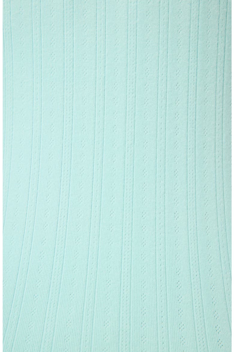 Lace Trim Double Brushed Pointelle Pajamas, Alternate, color, LIGHT MINT