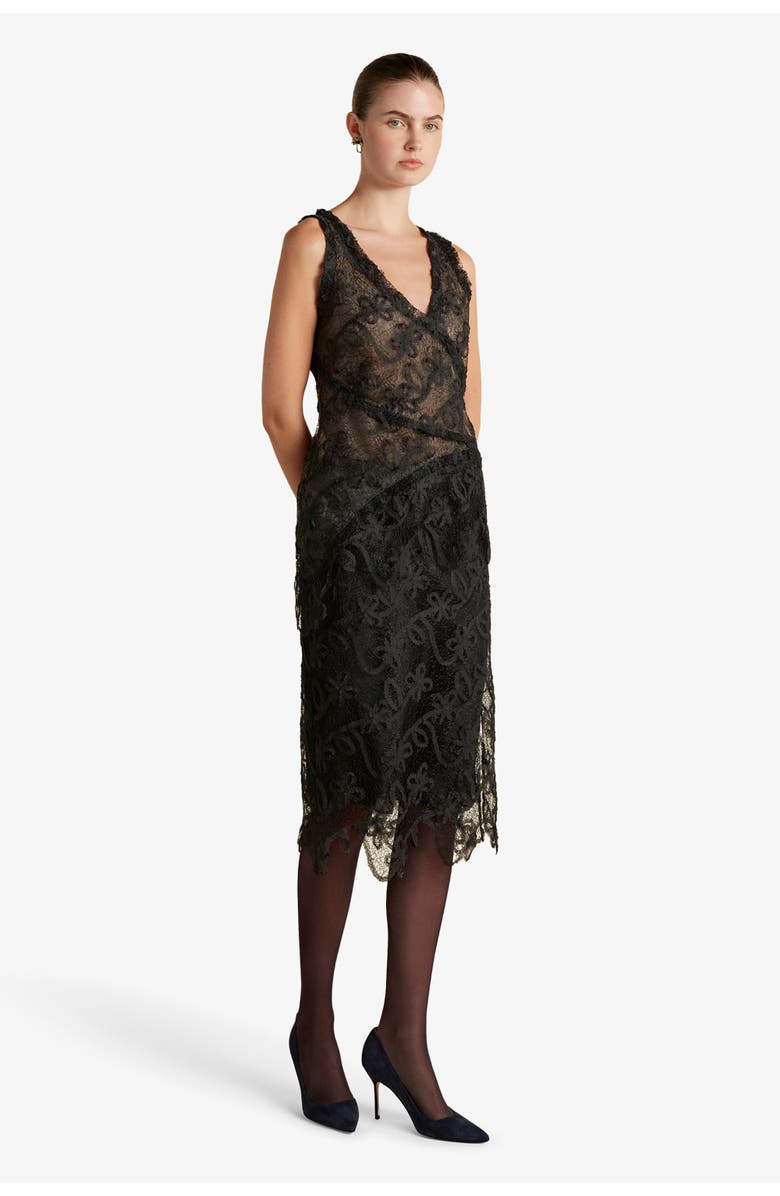 Marina Moscone Lace Tubino, Alternate, color, Black