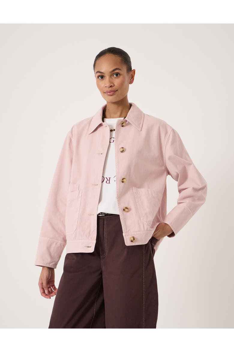 Avril Cotton Utility Barn Jacket, Main, color, Pale Pink