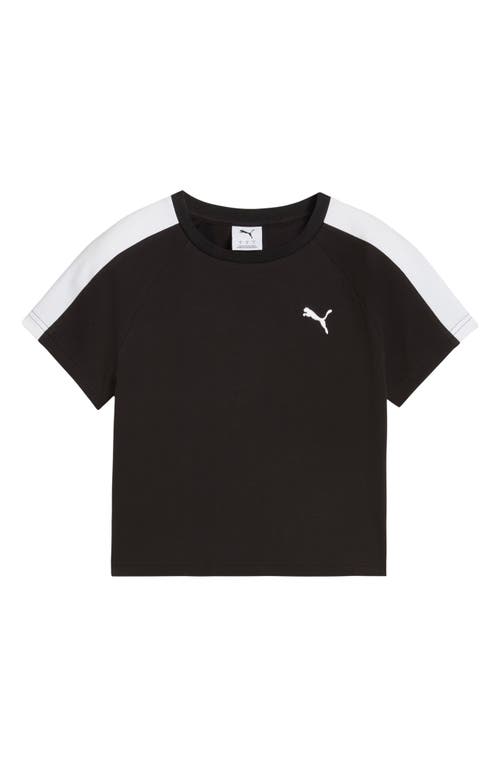 Puma T7 Crop Stretch Cotton Baby Tee In Black