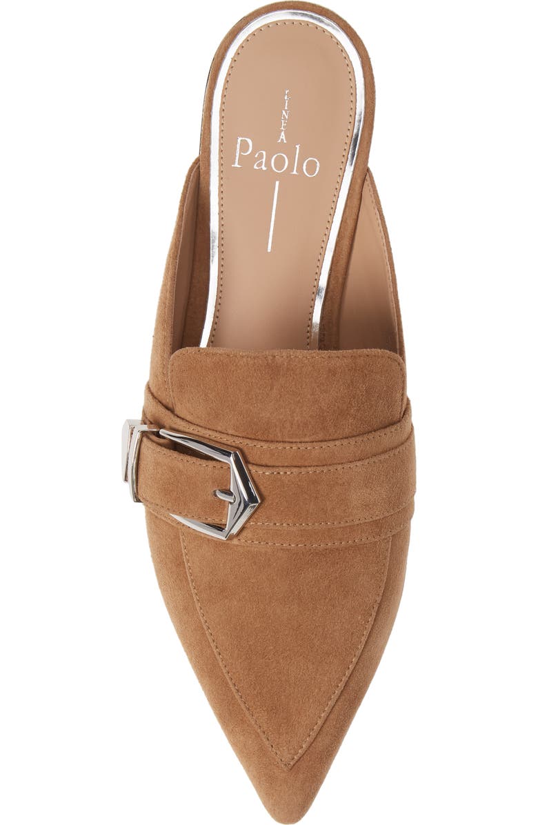 Linea Paolo Ace Buckle Pointed Toe Mule, Alternate, color, Tan Suede