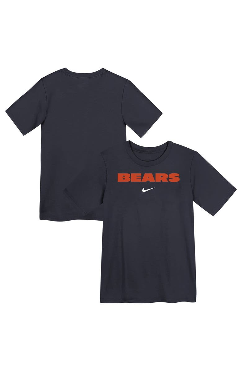 Nike Preschool Nike Navy Chicago Bears Wordmark T-Shirt, Main, color, Navy