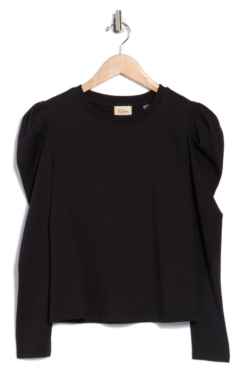 ELIE ELIE TAHARI Pleated Shoulder Top, Alternate, color, Black
