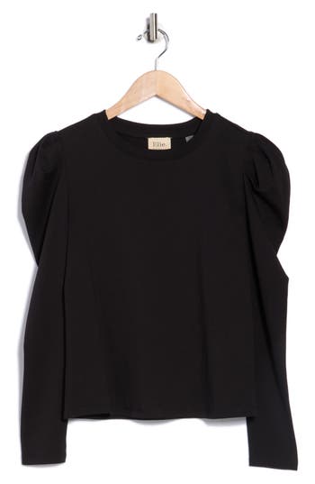 Elie Elie Tahari Pleated Shoulder Top In Black