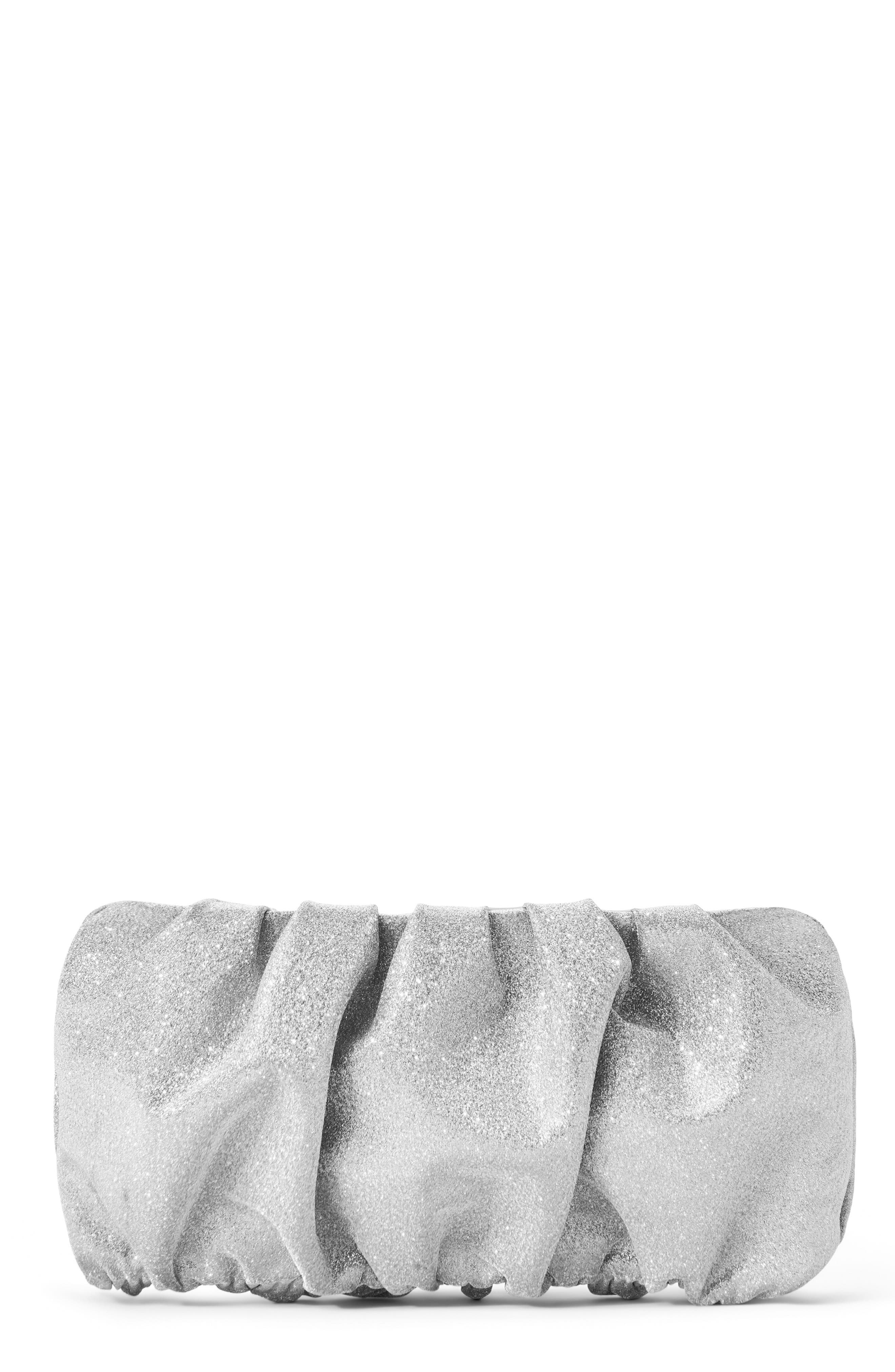 STAUD Bean Metallic Leather Clutch, Main, color, 