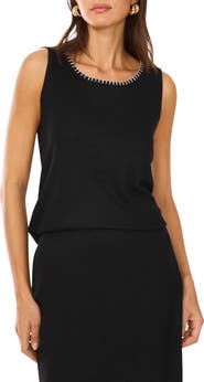 Vince Camuto Whipstitch Sleeveless Sweater