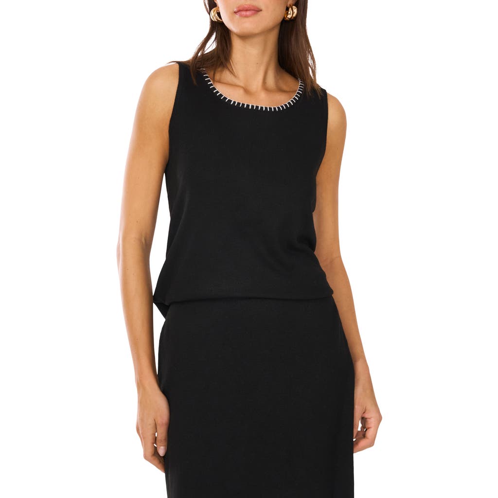 VINCE CAMUTO VINCE CAMUTO WHIPSTITCH SLEEVELESS SWEATER