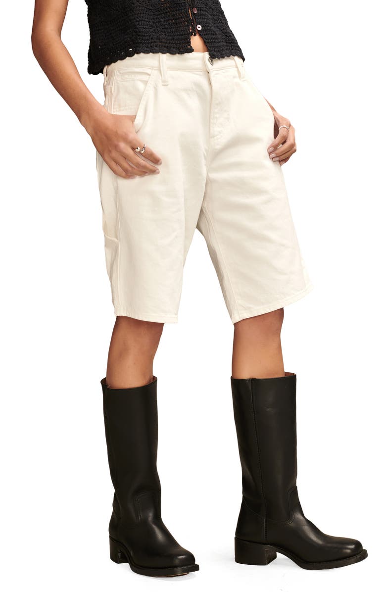 Lucky Brand Loose Fit Denim Bermuda Shorts, Alternate, color, White Lies Wash