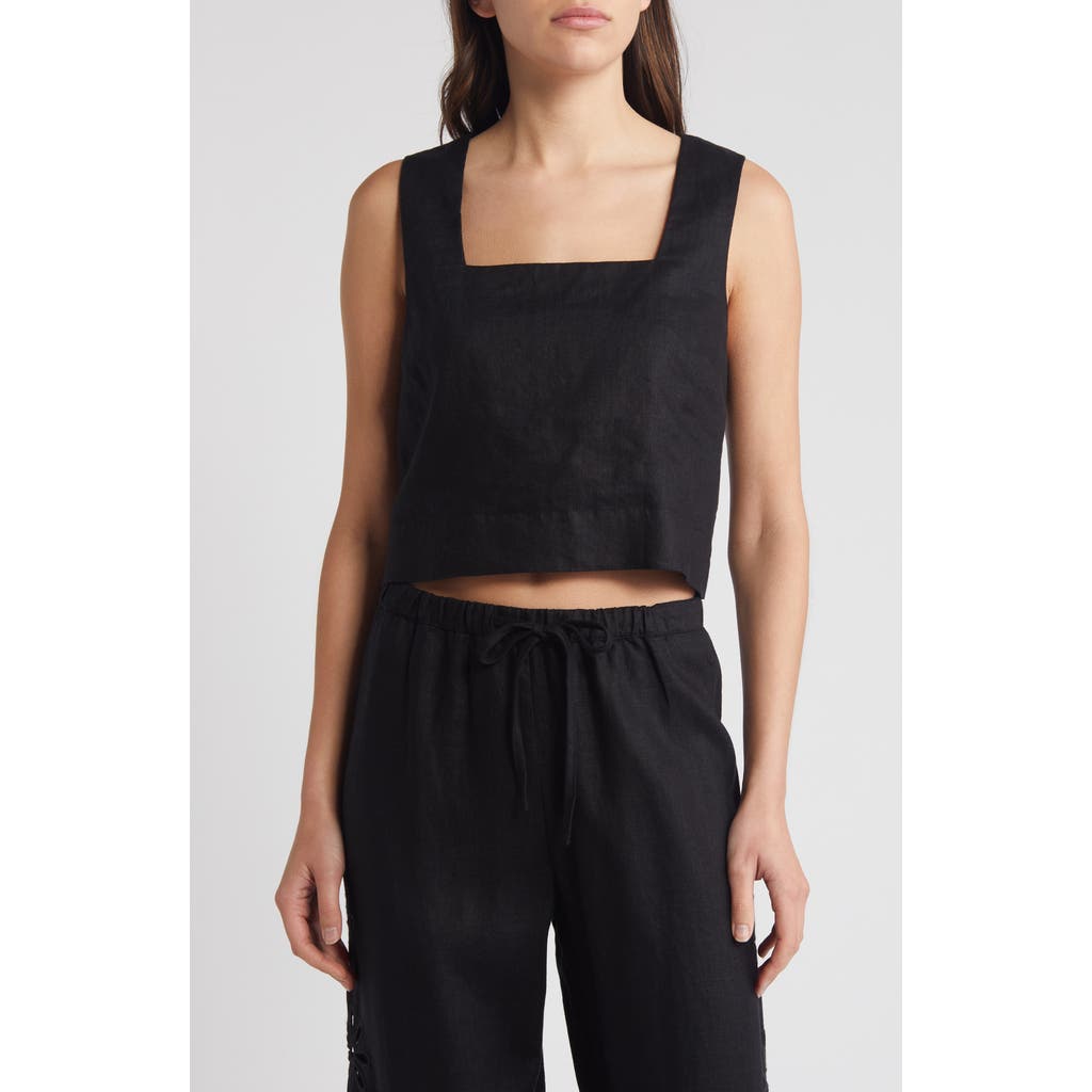 Rails Akira Linen Crop Tank Top in Black  product
