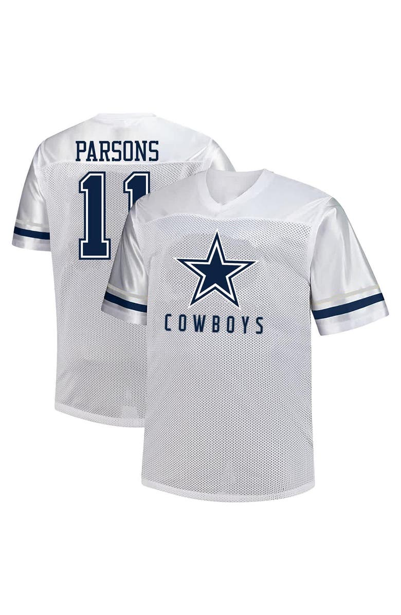 FANATICS Men's Fanatics Micah Parsons White Dallas Cowboys Big & Tall V-Neck Fashion Jersey, Main, color, 