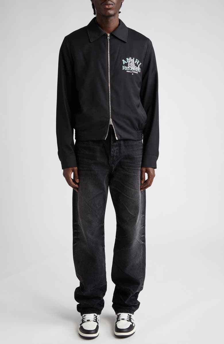 AMIRI Crystal Embellished Wolf Logo Jacket, Alternate, color, 