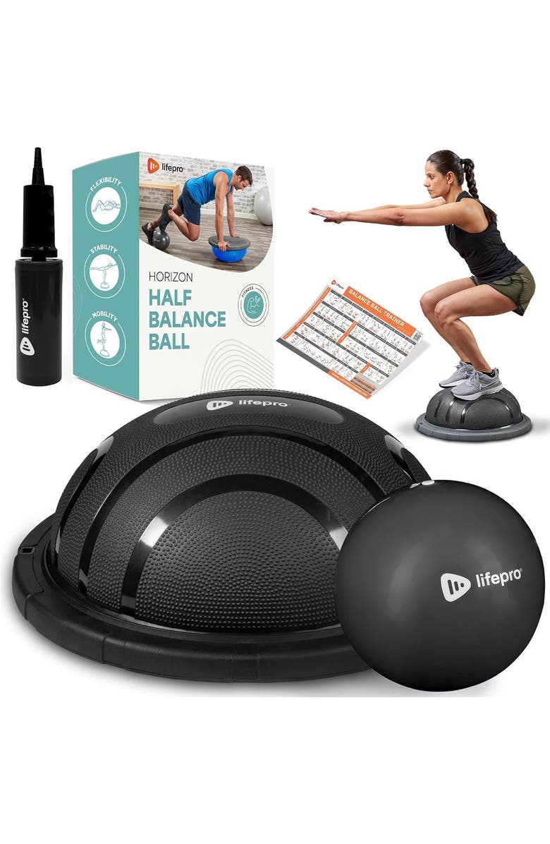 Lifepro Half Ball Balance Trainer Stability Balance Ball for Exercise Core Strength, Main, color, Grey