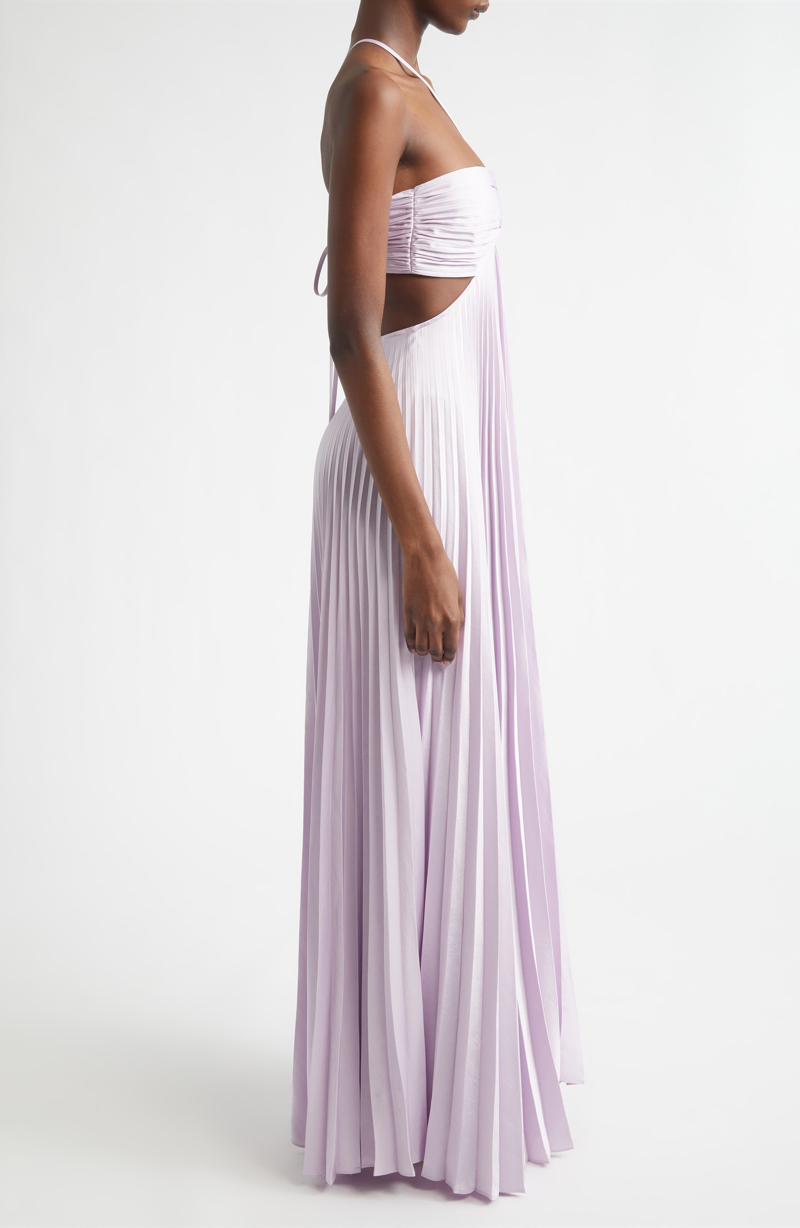 moira cut-out maxi dress A.L.C. Moira Pleated Maxi Dress | Purple | Size 10