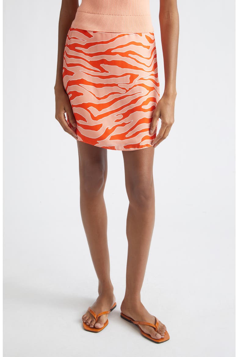 Brynny Zebra Stripe Miniskirt, Main, color, SUNRISE ZEBRA