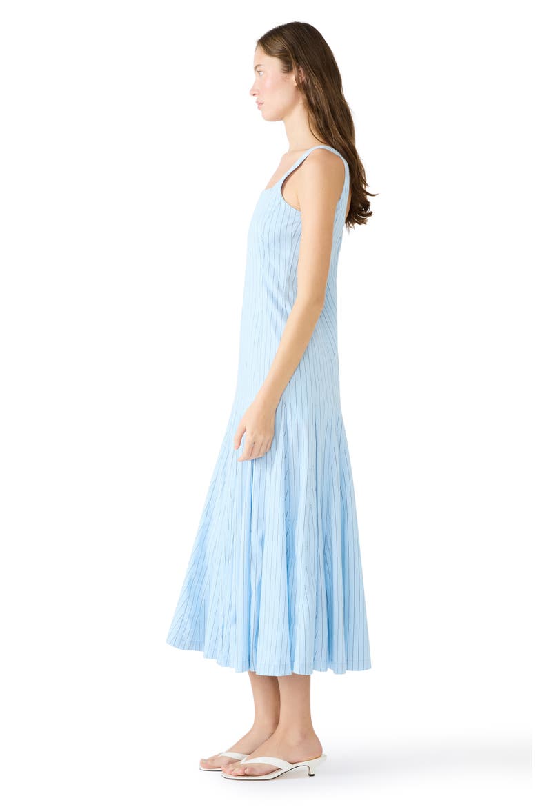 Adira Pinstripe Sundress, Alternate, color, HAZY BLUE