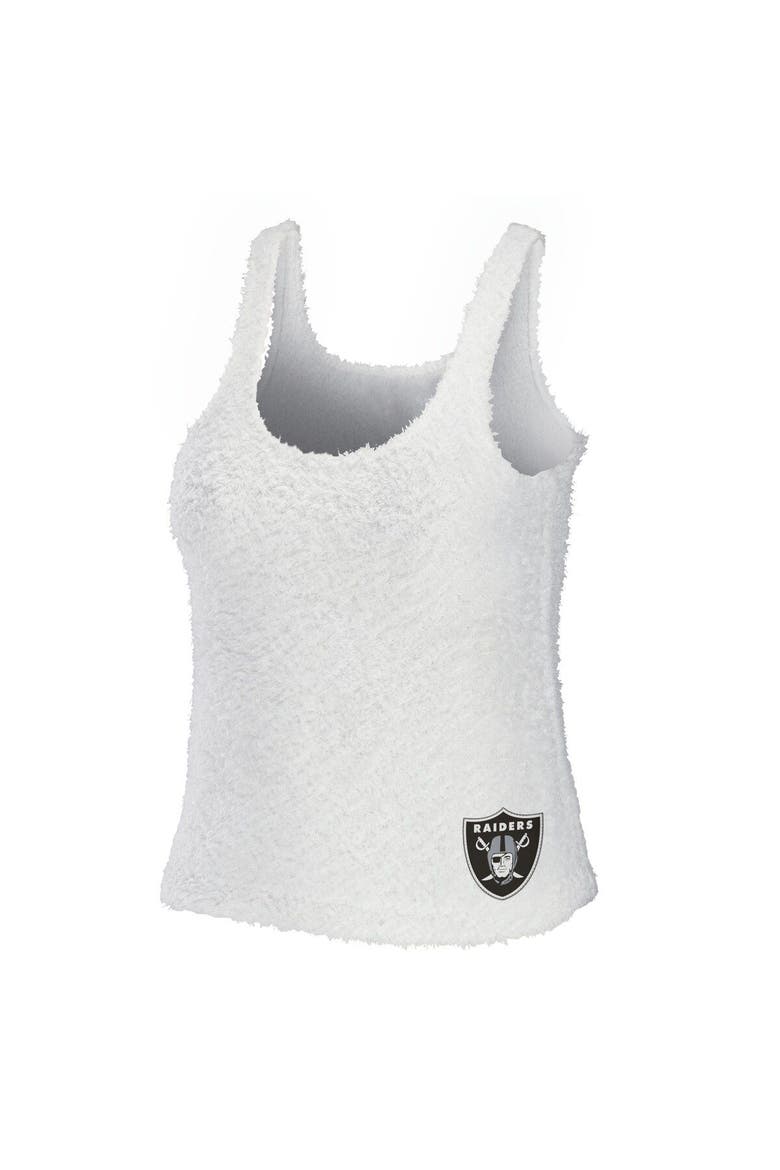 Women's WEAR by Erin Andrews Cream Las Vegas Raiders Plus Size Cozy Scoop Neck Tank Top & Pants Set, Alternate, color, Cream