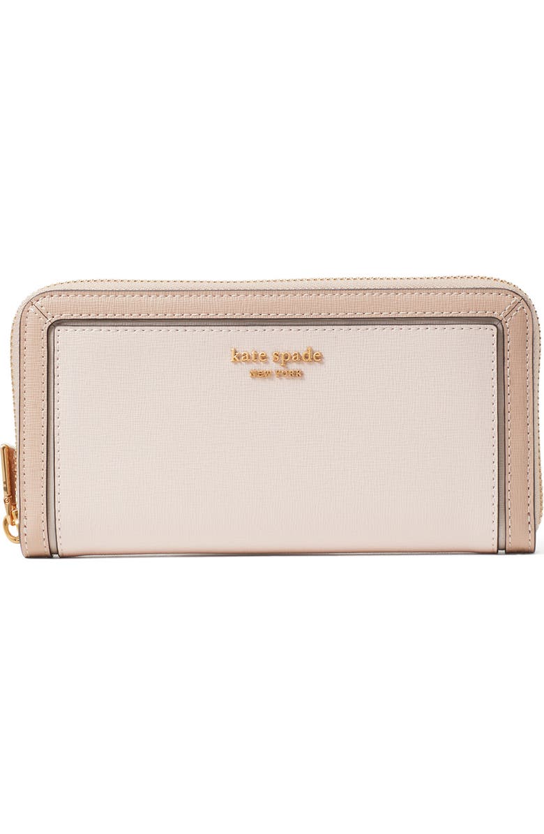 Kate Spade New York morgan colorblock saffiano leather wallet, Main, color, Pale Dogwood Multi
