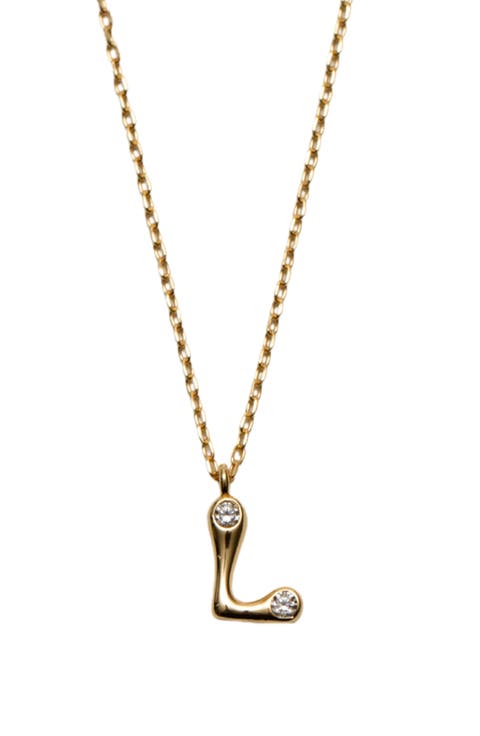Cubic Zirconia Bubble Initial Necklace