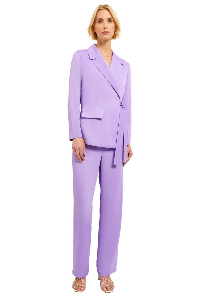 Side Tie Blazer, Alternate, color, LAVENDER FIELD