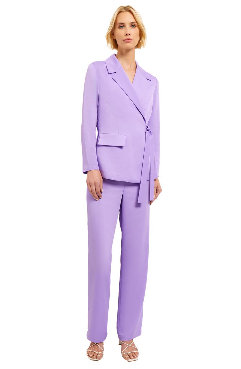 Misook Side Tie Blazer, Alternate, color, Lavender Field