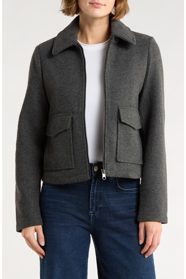 Safir Utility Pocket Shirt Jacket, Main, color, DARK GREY MELANGE DETAIL
