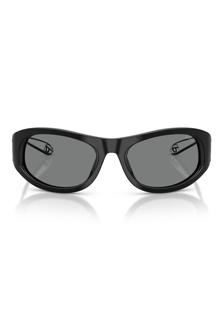 DL2007U 57mm Cat Eye Sunglasses, Main, color, BLACK / DARK GREY