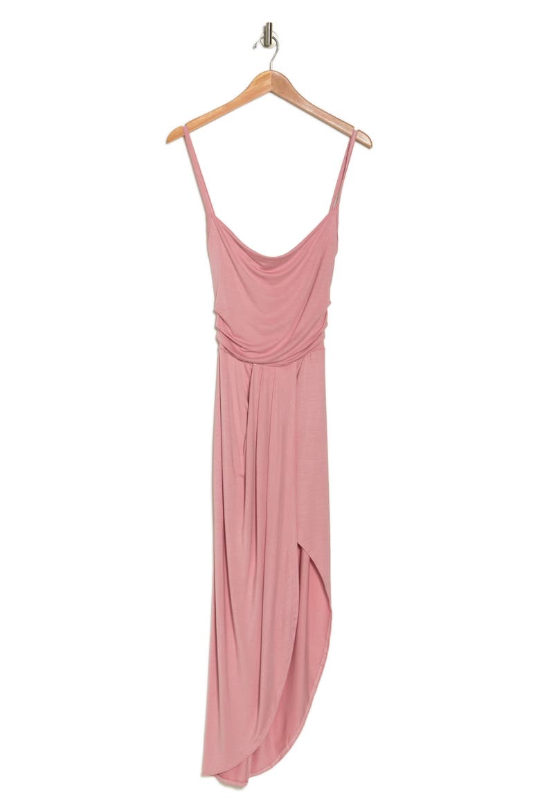 Cowl Neck Asymmetric Slit Dress, Alternate, color, MAUVE